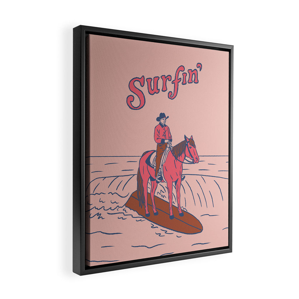 Surfin' Framed Canvas Print Gallery Image 2