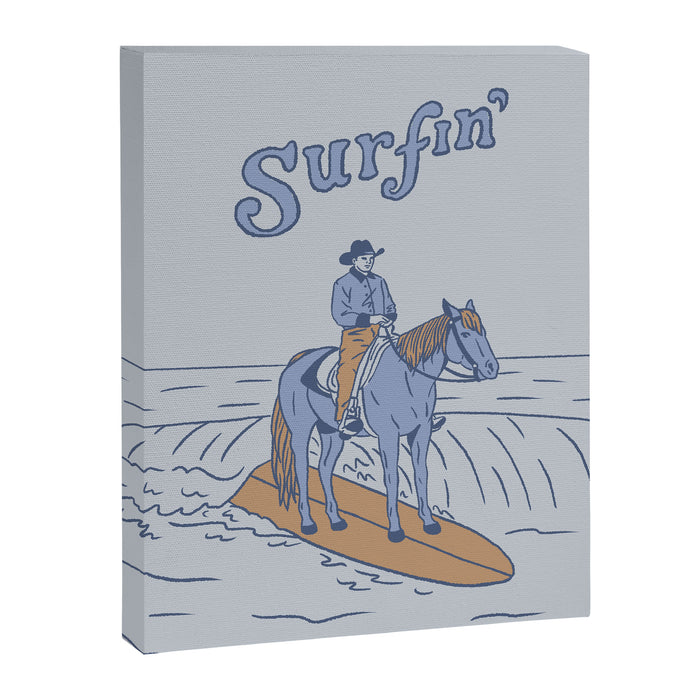 Surfin' in Blue Canvas Print Gallery Image 1
