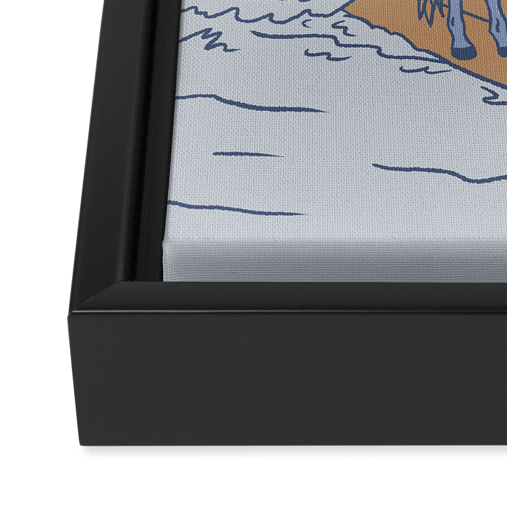 Surfin' in Blue Framed Canvas Print Gallery Image 3