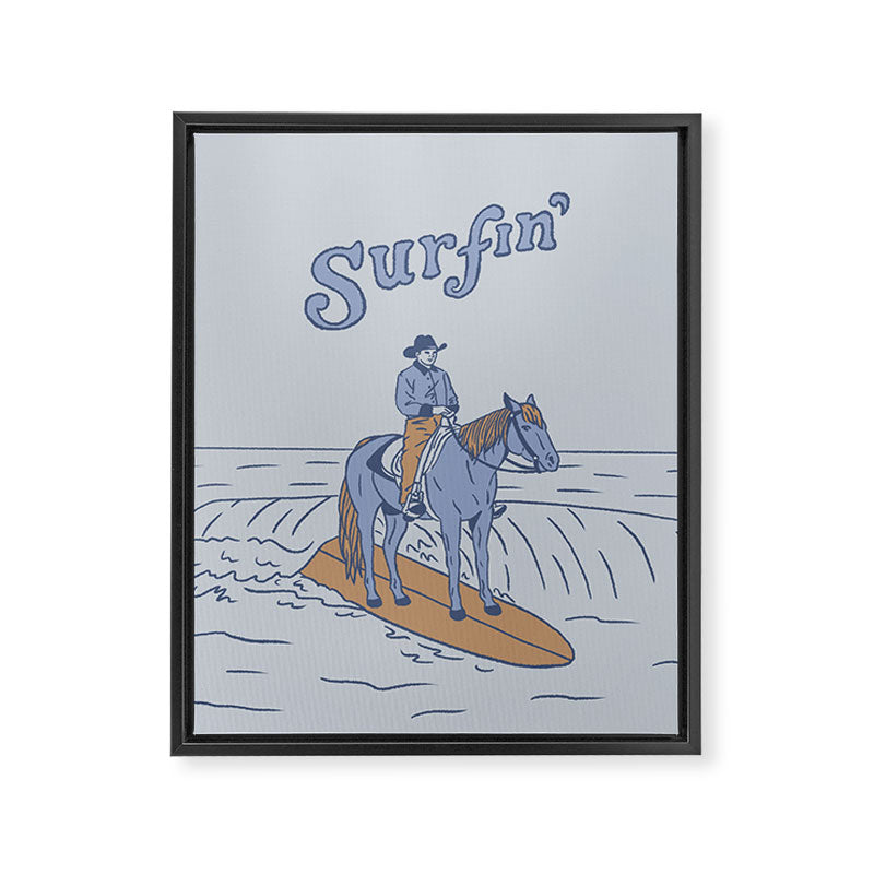 Surfin' in Blue Framed Canvas Print Gallery Image 6