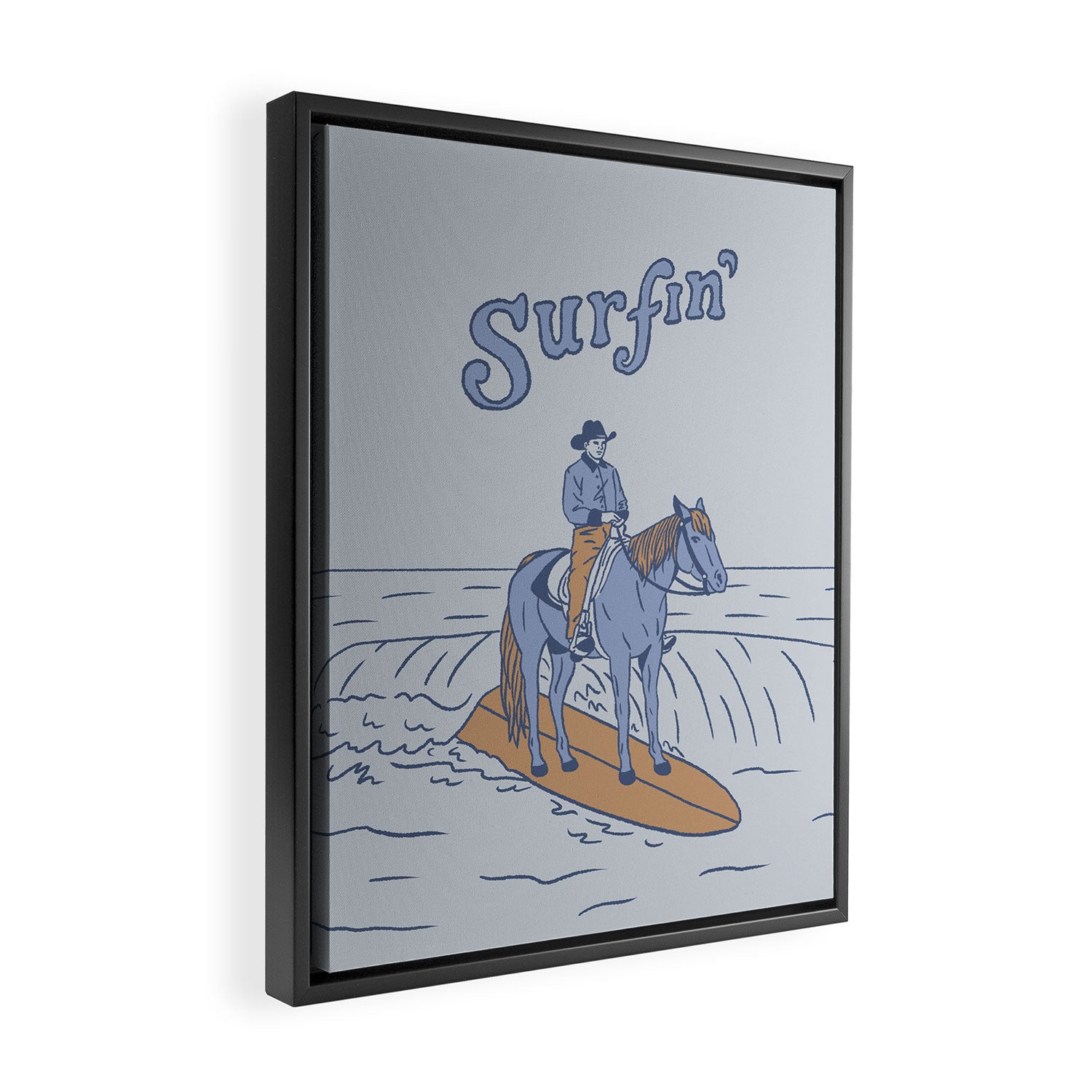 Surfin' in Blue Framed Canvas Print Gallery Image 2