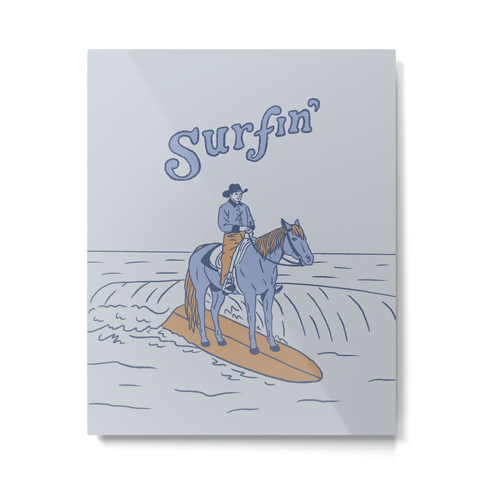 Surfin' in Blue Metal Print Gallery Image 1