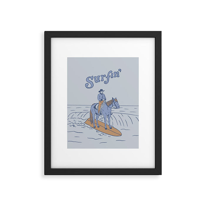 Surfin' in Blue Framed Art Print Gallery Image 1