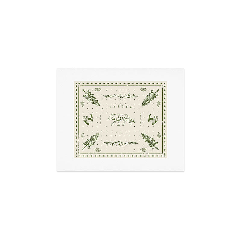 Vintage Oregon (Cream) Art Print Gallery Image 1