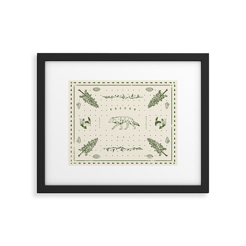 Vintage Oregon (Cream) Framed Art Print Gallery Image 5