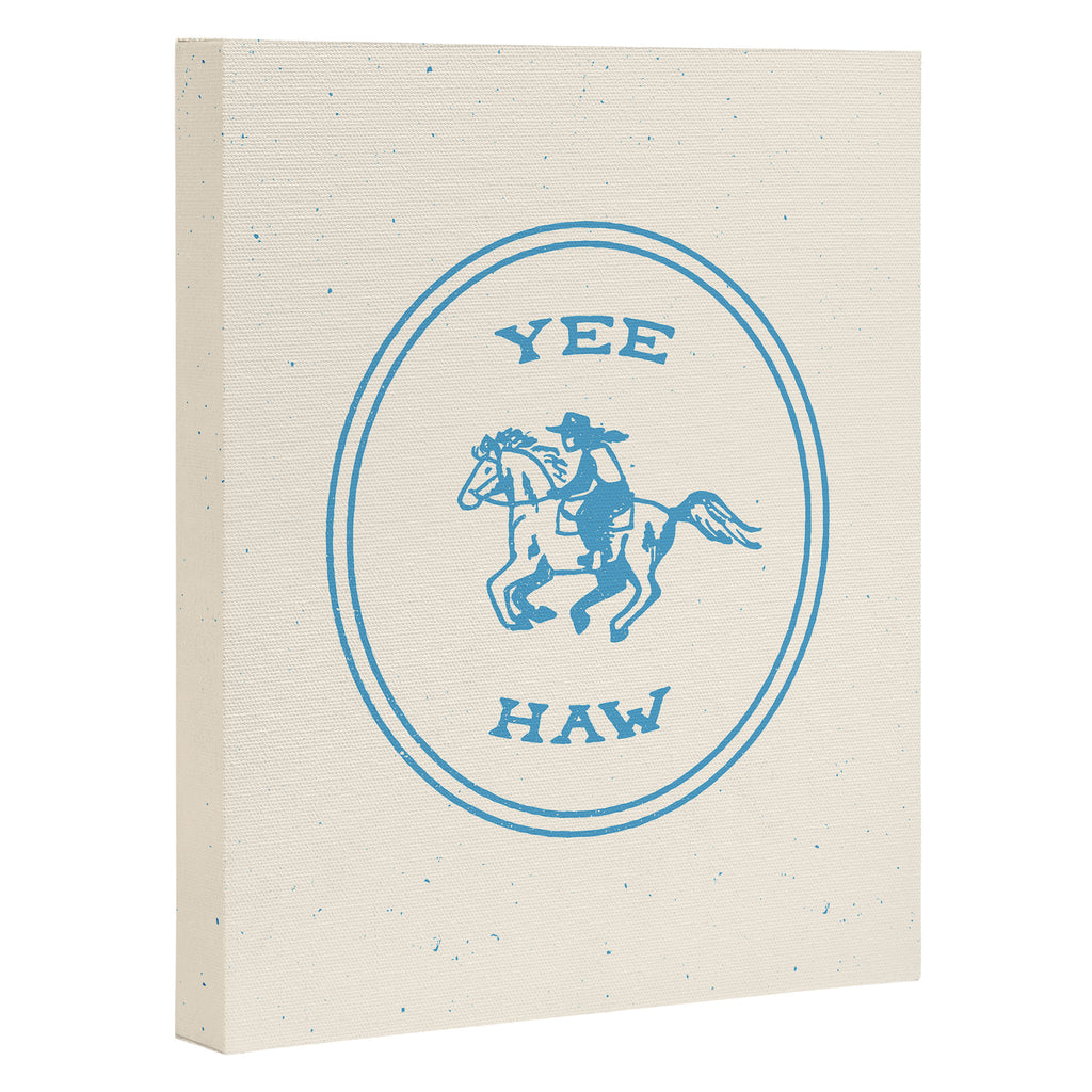 Yee Haw in Blue Canvas Print Gallery Image 3