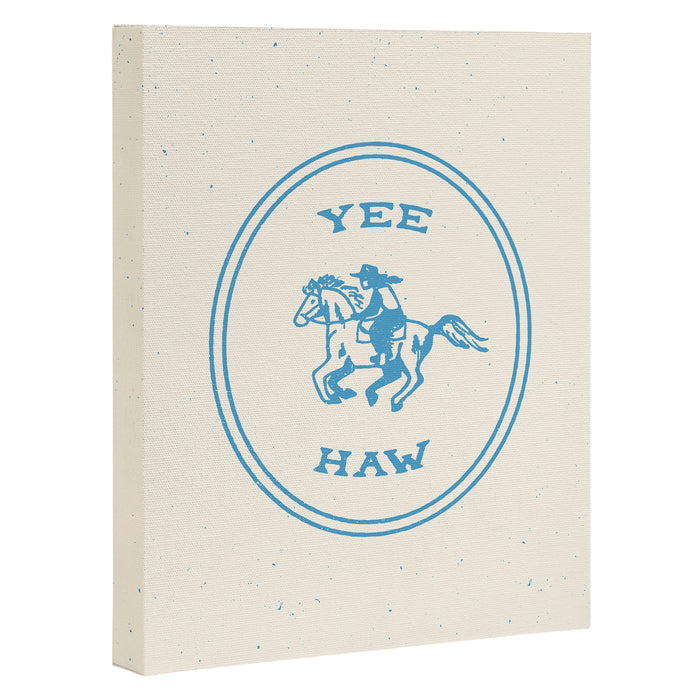 Yee Haw in Blue Canvas Print Gallery Image 1
