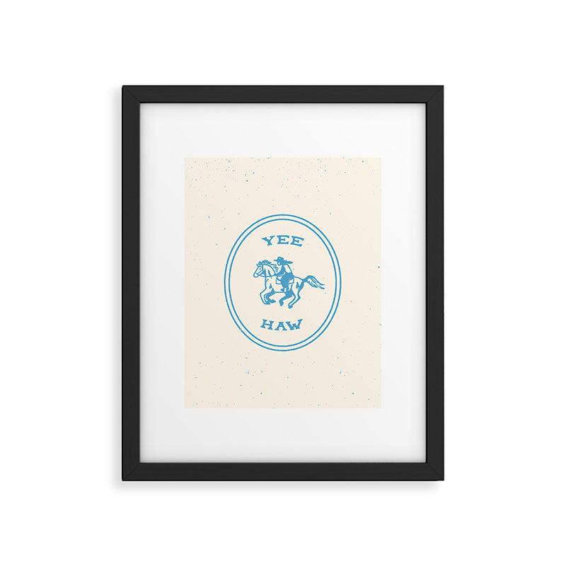 Yee Haw in Blue Framed Art Print Gallery Image 5