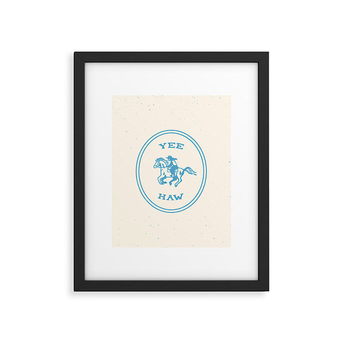 Yee Haw in Blue Framed Art Print Gallery Image 1