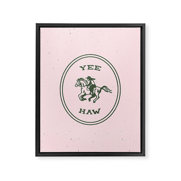 Yee Haw in Pink Framed Canvas Print Gallery Image 1