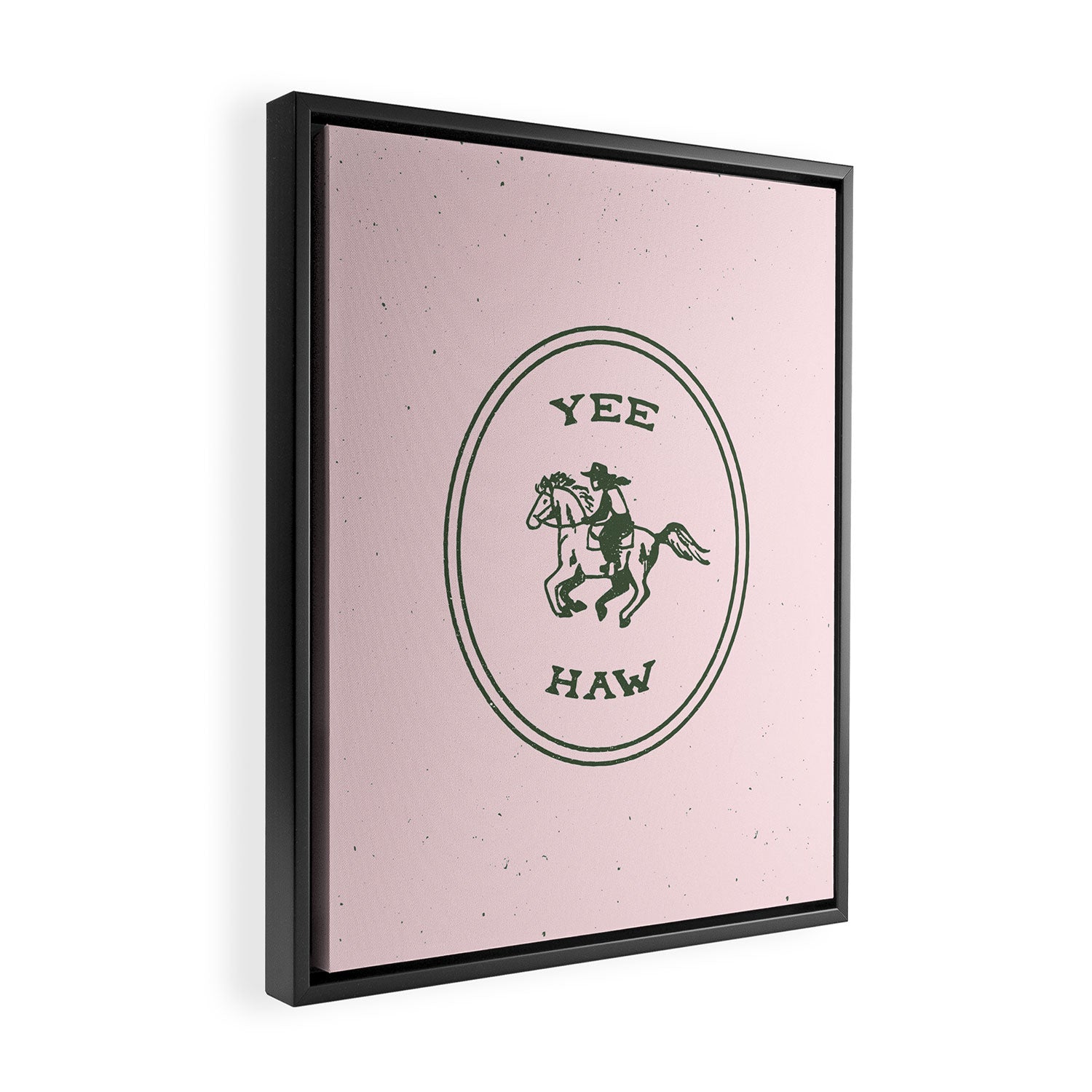 Yee Haw in Pink Framed Canvas Print Gallery Image 2