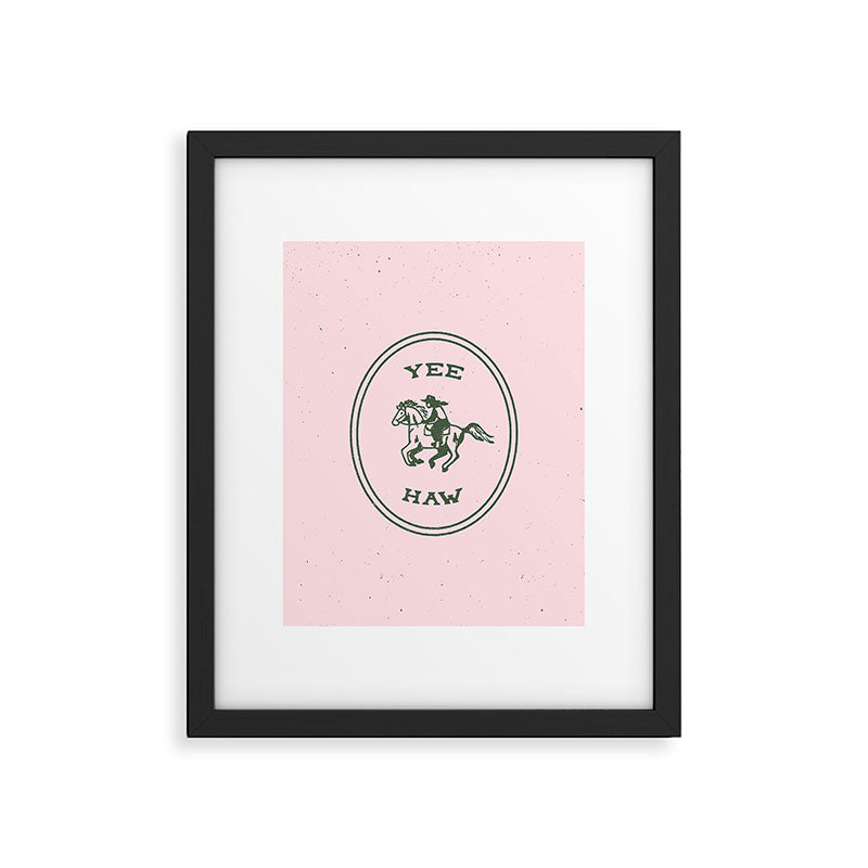 Yee Haw in Pink Framed Art Print Gallery Image 5