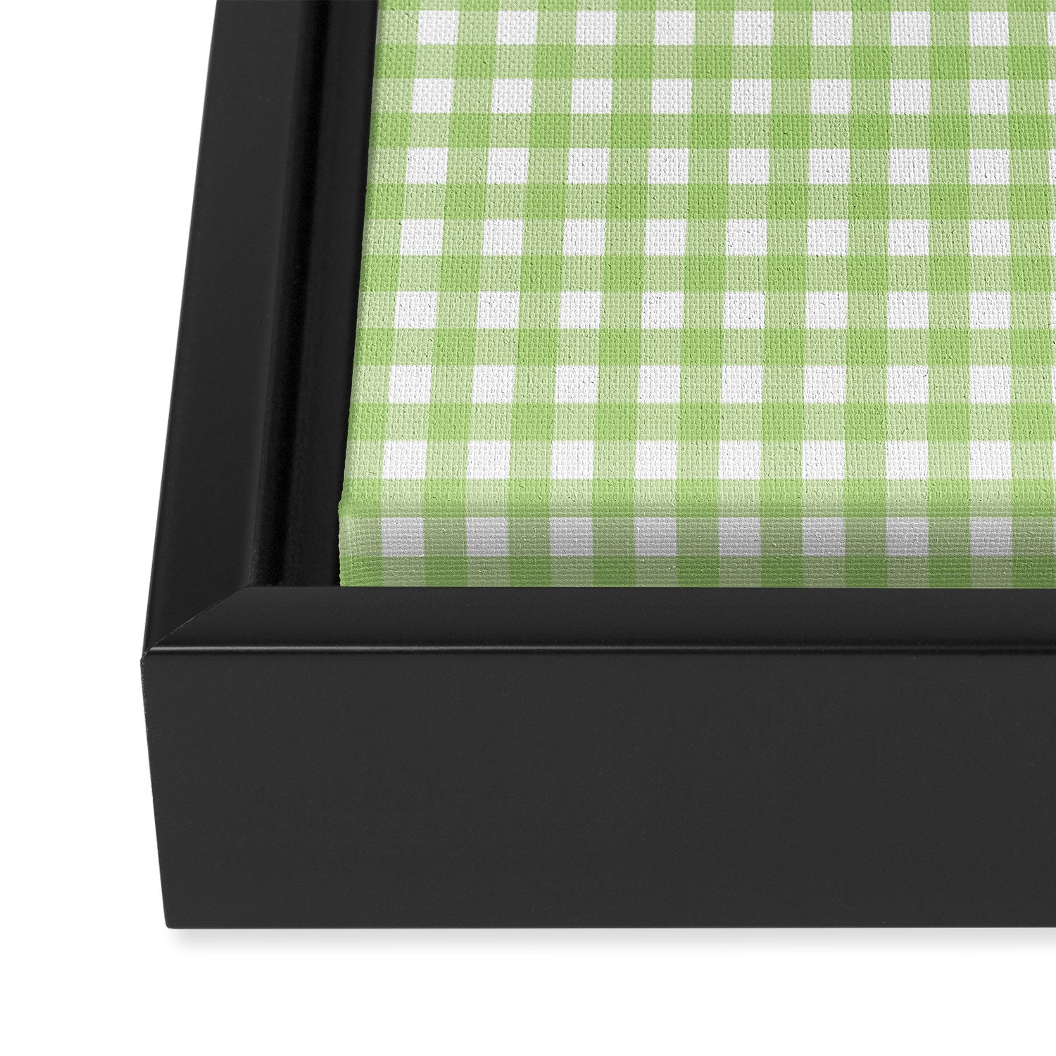 Green Gingham Framed Canvas Print Gallery Image 2