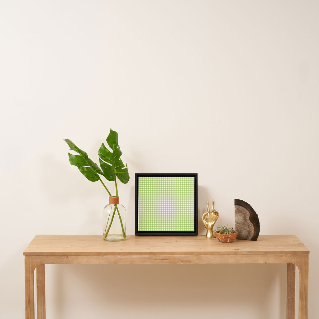 Green Gingham Framed Canvas Print Gallery Image 3