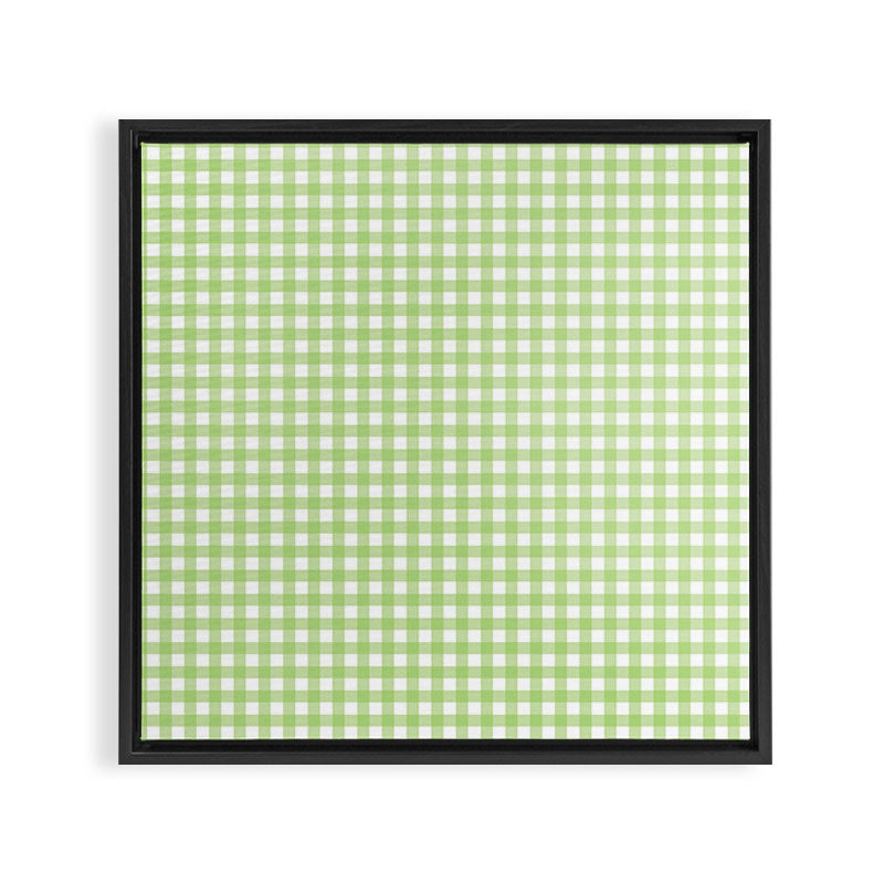 Green Gingham Framed Canvas Print Gallery Image 3
