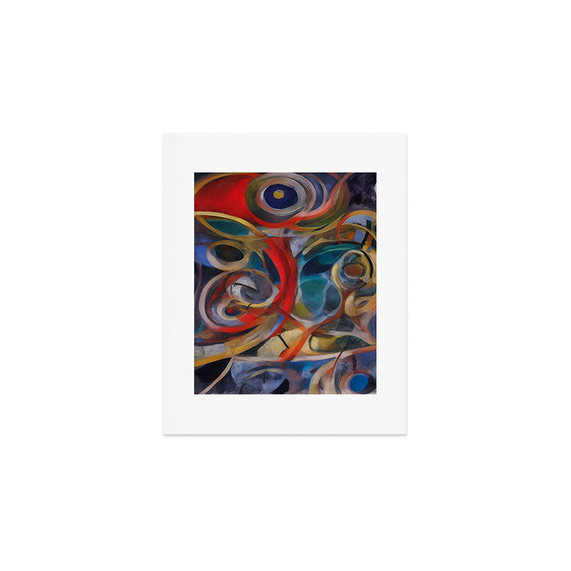 Abstract Cubist Art Storm inside my head by Emmanuel Signorino Art Print Gallery Image 1