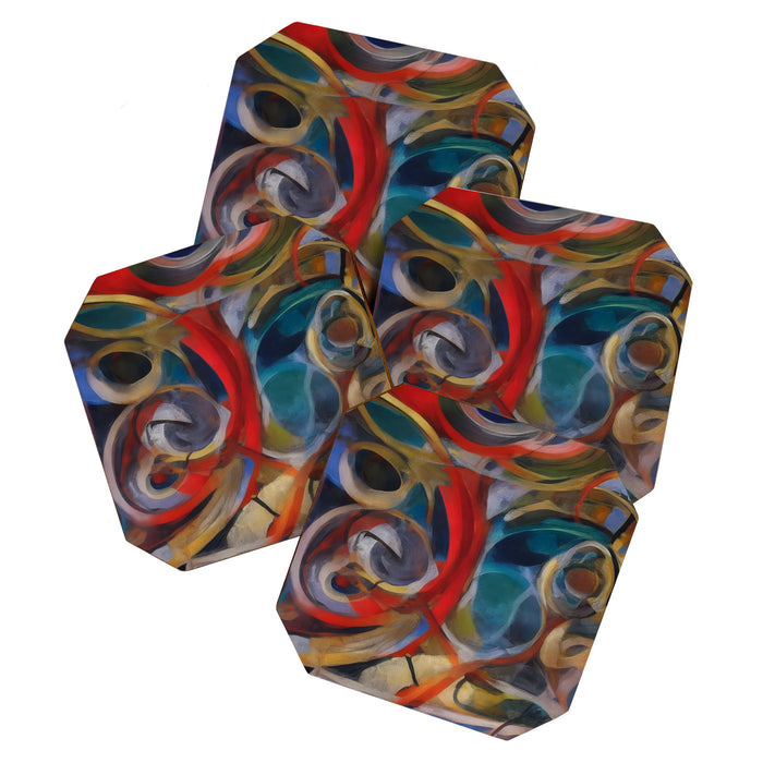 Abstract Cubist Art Storm inside my head by Emmanuel Signorino Coaster Gallery Image 1