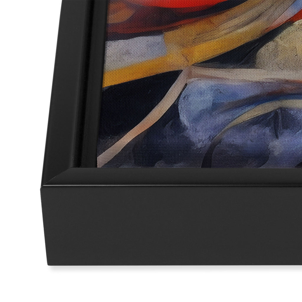 Abstract Cubist Art Storm inside my head by Emmanuel Signorino Framed Canvas Print Gallery Image 3