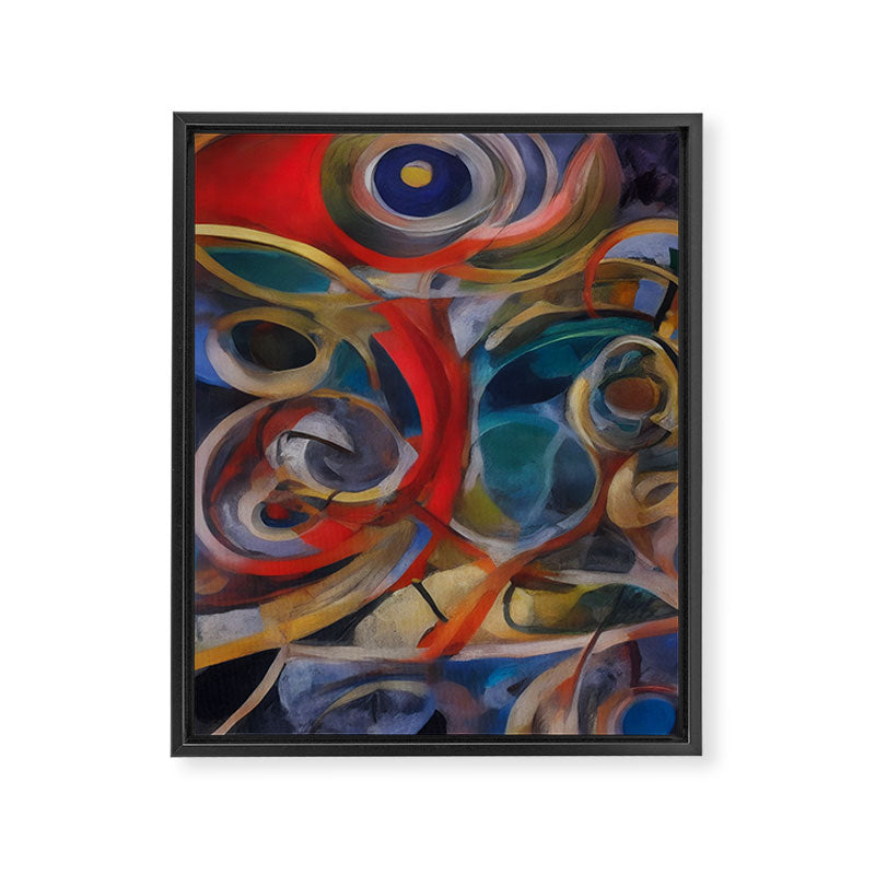Abstract Cubist Art Storm inside my head by Emmanuel Signorino Framed Canvas Print Gallery Image 6
