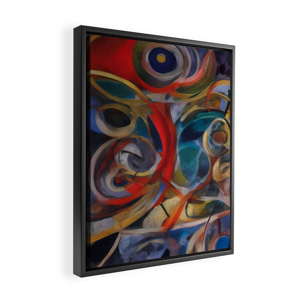 Abstract Cubist Art Storm inside my head by Emmanuel Signorino Framed Canvas Print Gallery Image 2
