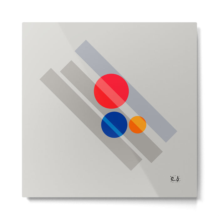 Abstract Suprematism Equilibrium Art Red Blue Yellow Metal Print Gallery Image 1