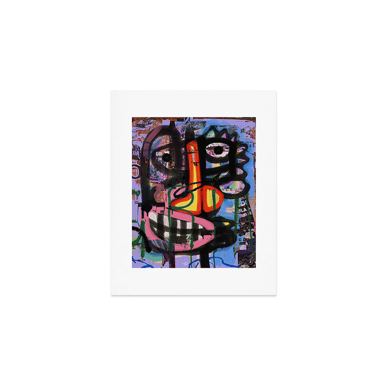 Big Mouth Graffiti Urban Art Collage in the Streets of Bologna Art Print Gallery Image 1