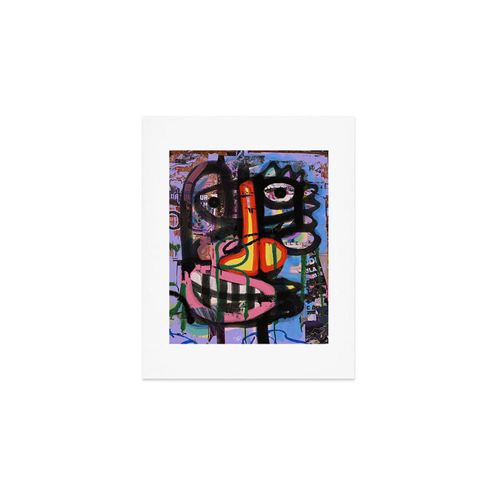 Big Mouth Graffiti Urban Art Collage in the Streets of Bologna Art Print Gallery Image 1