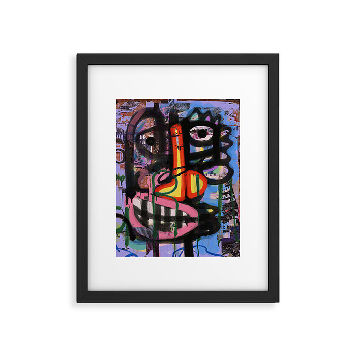 Big Mouth Graffiti Urban Art Collage in the Streets of Bologna Framed Art Print Gallery Image 1