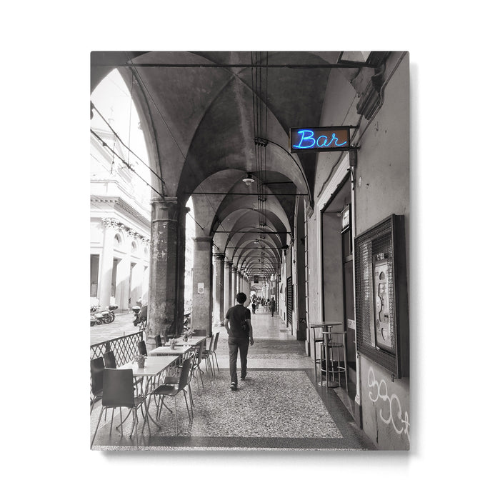 Black and white Bologna Street Photography Metal Print Gallery Image 1