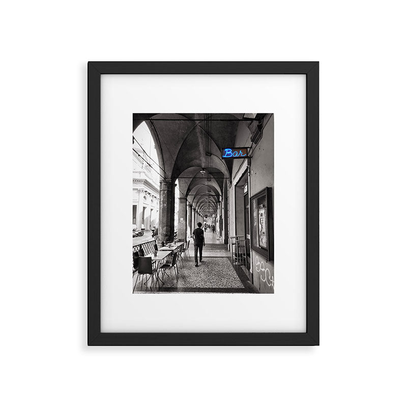 Black and white Bologna Street Photography Framed Art Print Gallery Image 4