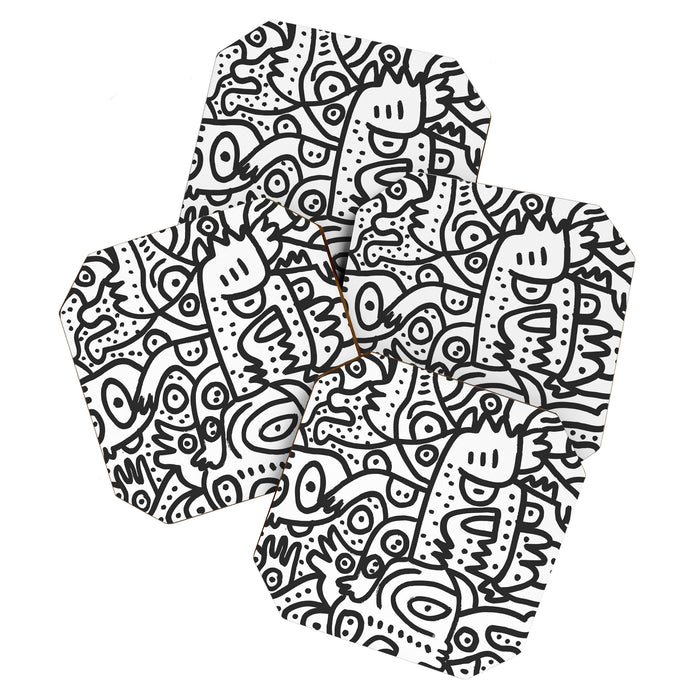 Black and White Graffiti Street art Ink Marker  Coaster Gallery Image 1