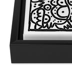Black and White Graffiti Street art Ink Marker  Framed Canvas Print Gallery Image 3
