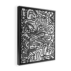 Black and White Street Art Graffiti King's Party Framed Canvas Print Gallery Image 2