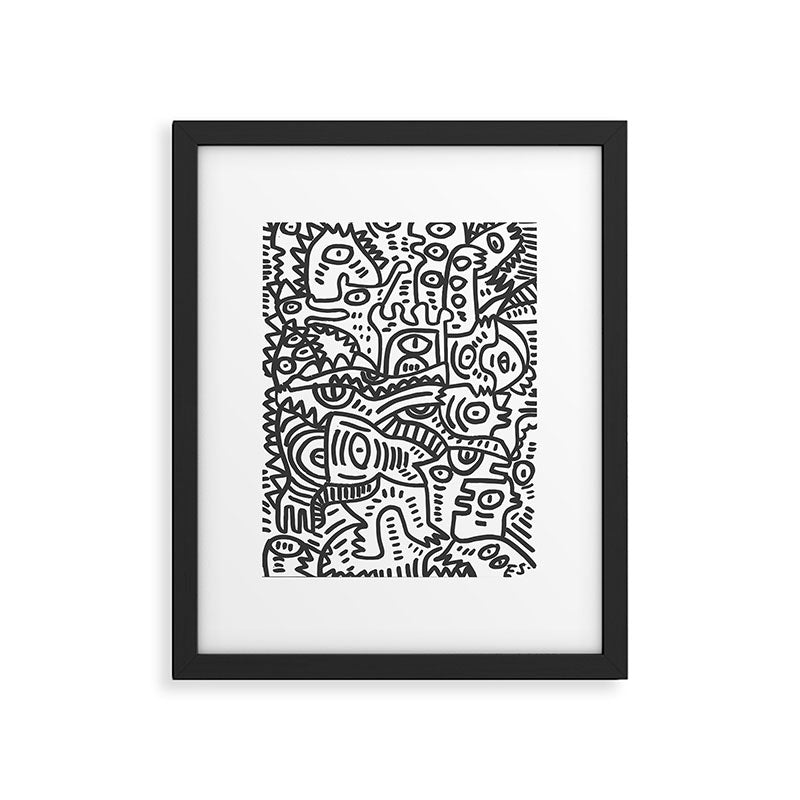 Black and White Street Art Graffiti King's Party Framed Art Print Gallery Image 5
