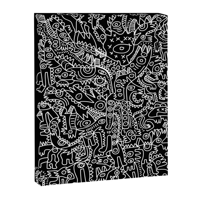 Black and White Street Art Tribal Graffiti Canvas Print Gallery Image 1