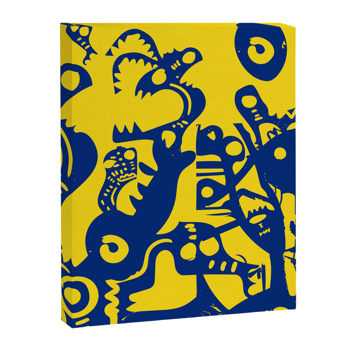 Blue Sweet Monsters in the Sun Street Art Graffiti Design Canvas Print Gallery Image 1