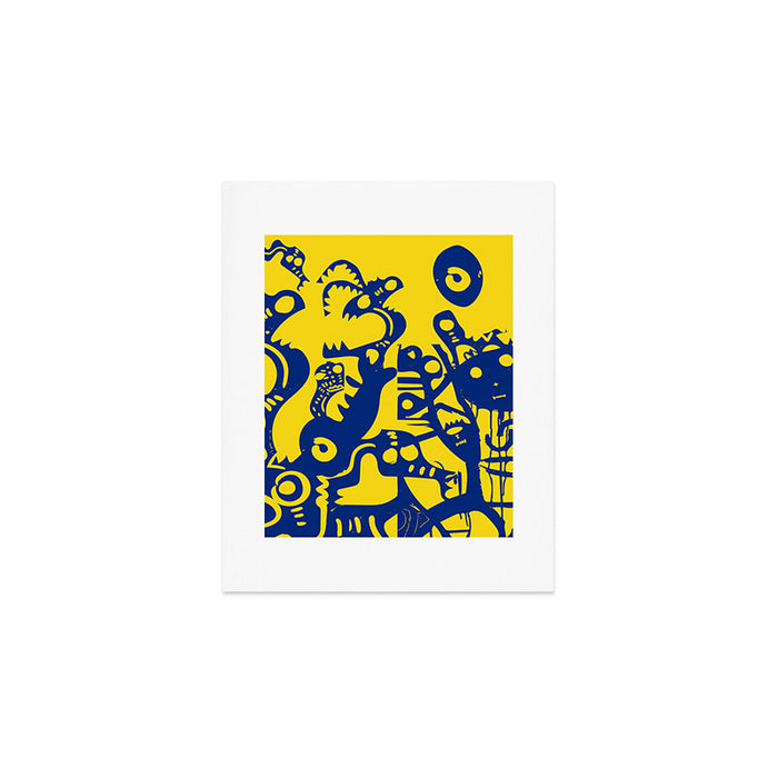 Blue Sweet Monsters in the Sun Street Art Graffiti Design Art Print Gallery Image 1