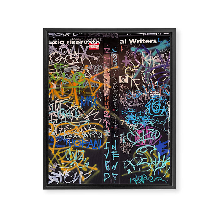 Bologna Graffiti Writers Reserved Space in The Street Framed Canvas Print Gallery Image 1