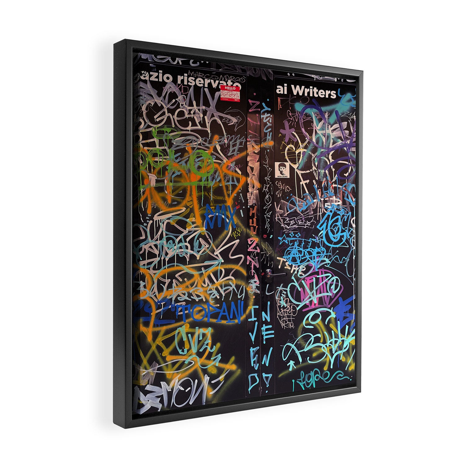 Bologna Graffiti Writers Reserved Space in The Street Framed Canvas Print Gallery Image 2