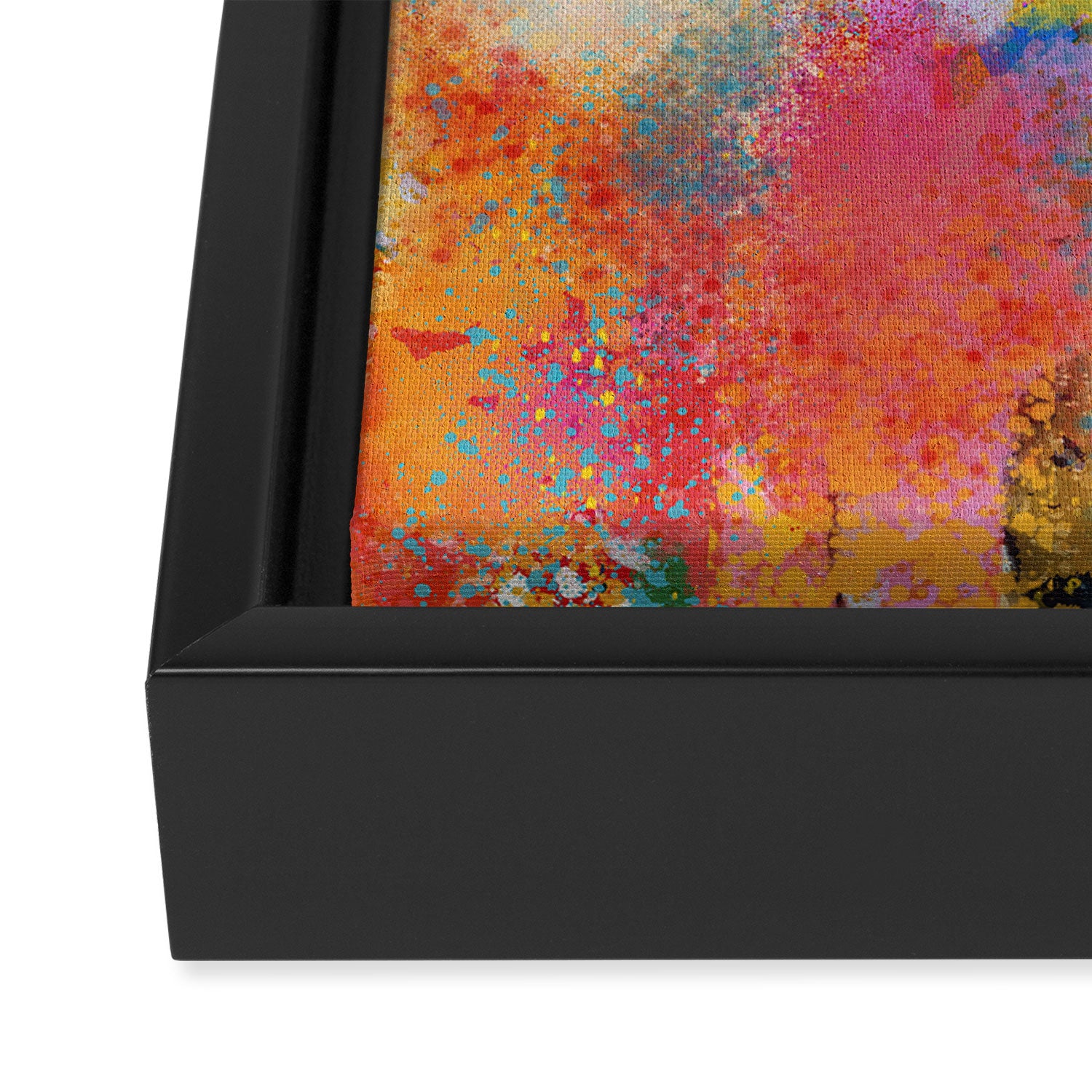 Chromatic Whispers Sprayed Abstract Dance of Color and Chaos Framed Canvas Print Gallery Image 3