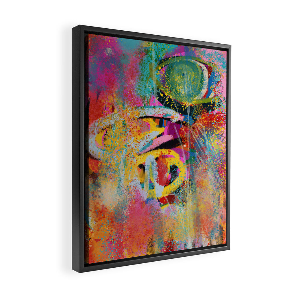 Chromatic Whispers Sprayed Abstract Dance of Color and Chaos Framed Canvas Print Gallery Image 2