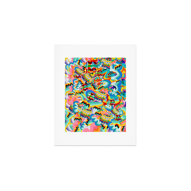 Colorful Abstract Graffiti Pop Art Pattern Design by Emmanuel Signorino  Art Print Gallery Image 1