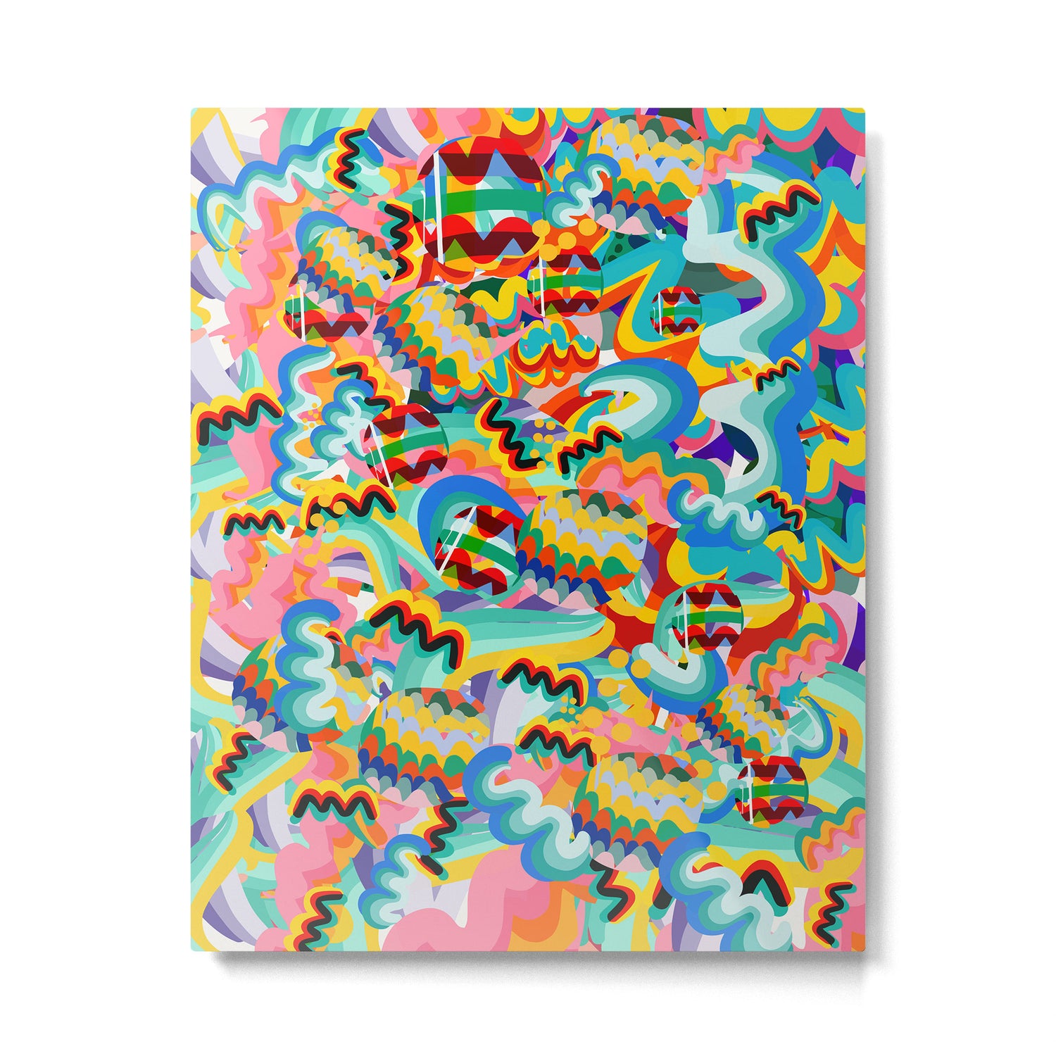 Colorful Abstract Graffiti Pop Art Pattern Design by Emmanuel Signorino  Metal Print Gallery Image 4