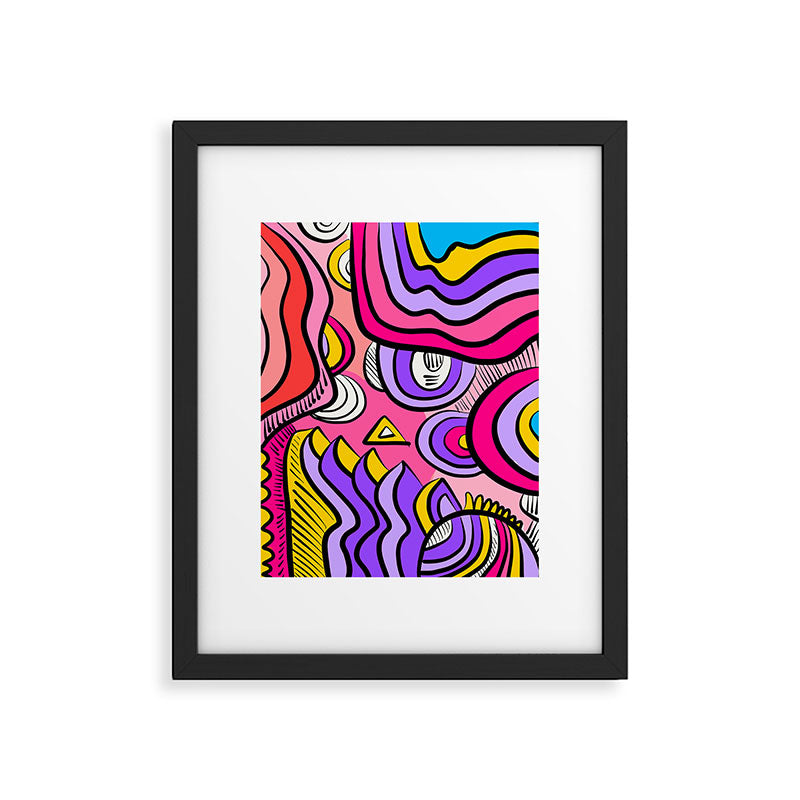Colorful Abstract Pop Birds Pattern Framed Art Print Gallery Image 5