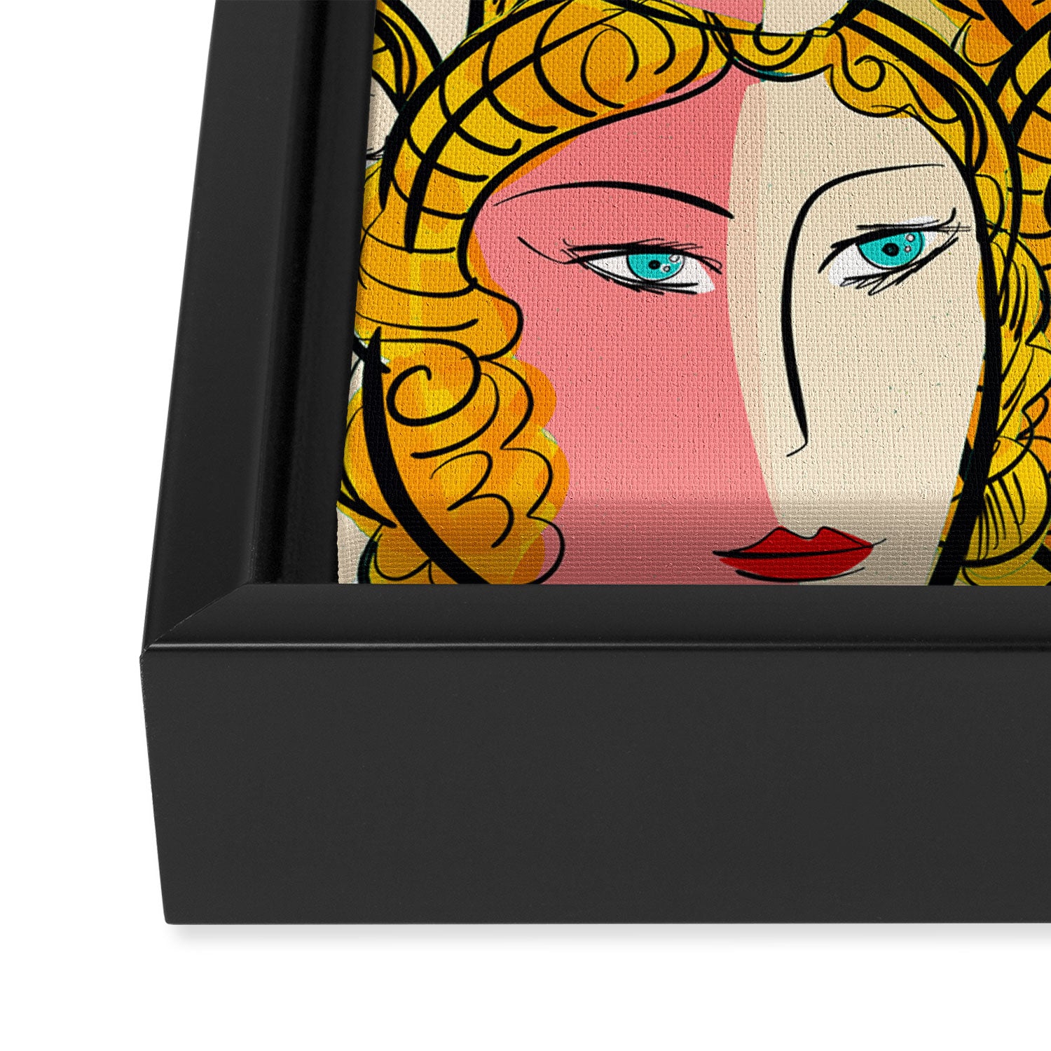 Comics Pop Girl Pattern Framed Canvas Print Gallery Image 3