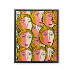 Comics Pop Girl Pattern Framed Canvas Print Gallery Image 8