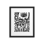 Creatures Graffiti Black and White on French Train Ticket Framed Art Print Gallery Image 5