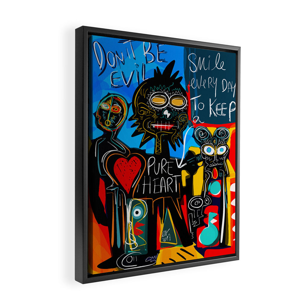 Don't be Evil Street Art Graffiti Framed Canvas Print Gallery Image 2