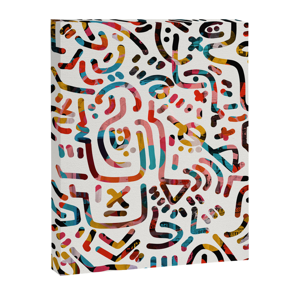 Graffiti Art Life in the Jungle with Symbols of Energy Canvas Print Gallery Image 6