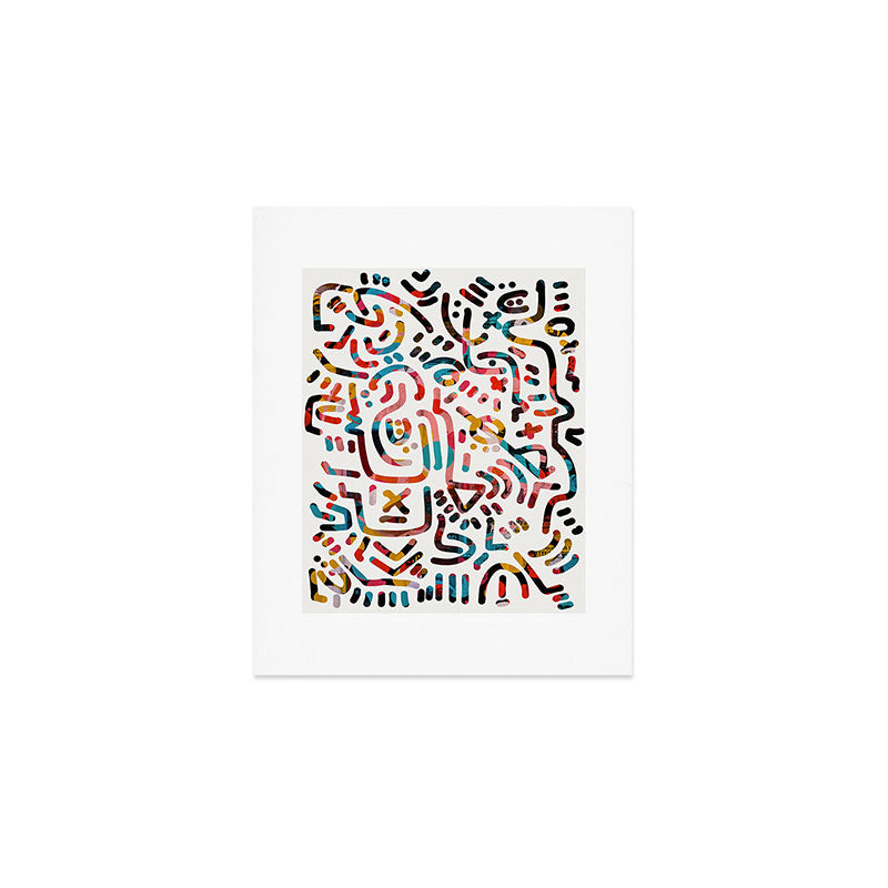 Graffiti Art Life in the Jungle with Symbols of Energy Art Print Gallery Image 1